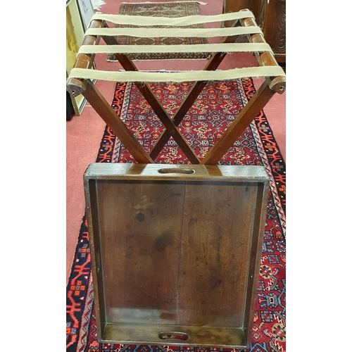 397 - A Georgian Mahogany rectangular Butlers Tray on stand.
H 97 x W 64 x D 52 cm approx.