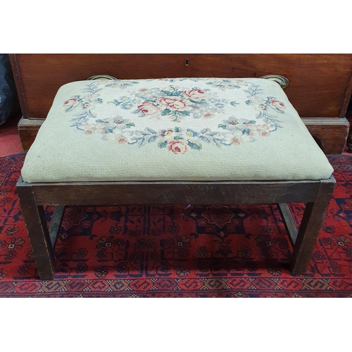 506 - A late 19th early 20th Century rectangular Stool with Tapestry Seat.
H 36 x W 67 x D 43 cm approx.