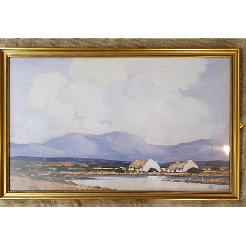 522 - After Paul Henry.  A coloured Print of a West Of Ireland scene.
H 50 x W 78 cm approx.