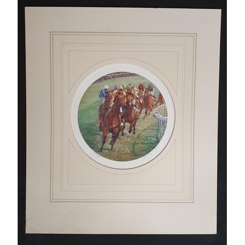 624 - After Claire Eva Burton. A set of four limited edition mounted and unframed Prints, The Epsom Derby,... 