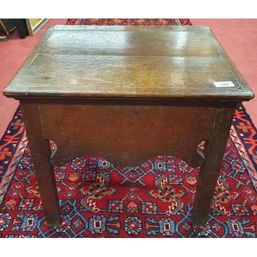 544 - An early 19th Century Oak provincial Side Table/Commode.
 H 46 x W 49 x D 40 cm approx.