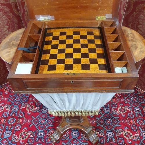 553 - A William IV Mahogany work Table of superb quality with chess board fitted interior and wing drawers... 