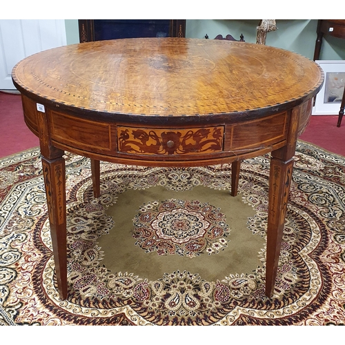 555 - A Superb 19th Century Mahogany and Inlaid Centre/Rent Table with square tapered supports, highly inl... 