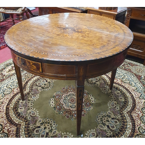 555 - A Superb 19th Century Mahogany and Inlaid Centre/Rent Table with square tapered supports, highly inl... 