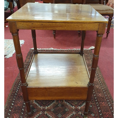 543 - A 19th Century Mahogany square Lamp Table on turned supports.
H 67 x W 43 x D 40 cm approx.