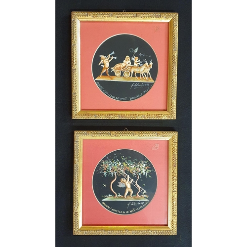 579 - Two Italian Watercolours of Pompei by G Colombo signed LR dated 1998 in good Gilt Frames. H 20 x W 2... 