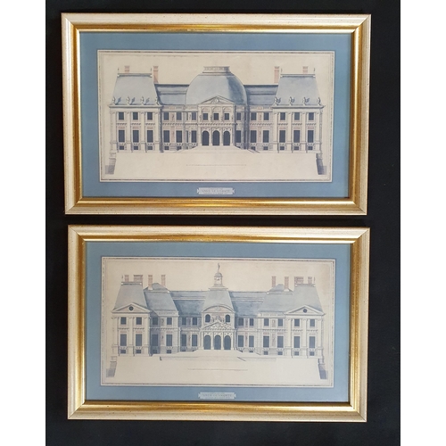 580 - Two very good Architectural Coloured Prints. H 31 x W 48 cm approx.