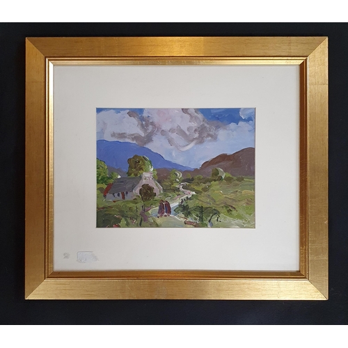 584 - A Robert Dunleavey 20th century Oil on Board of a West of Ireland Scene signed LR. H 22 x W 29 cm ap... 