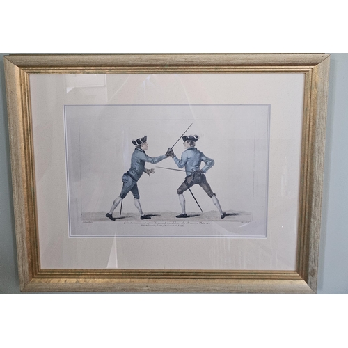 18 - Two well framed coloured Prints of Duelling. 52 x 65 cm approx.