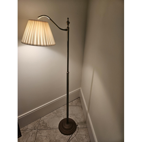 361 - A good 20th Century Brass Standard/Reading Light with adjustable top arm. Height 146 cm approx.