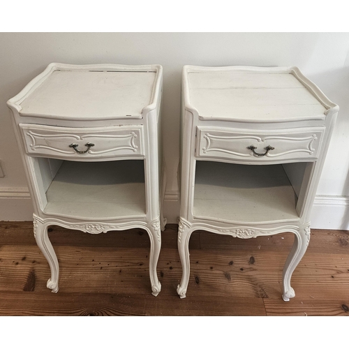 369 - A pair of Continental painted Bedside Cabinets. H 74 x W 38 x D 32 cm approx.