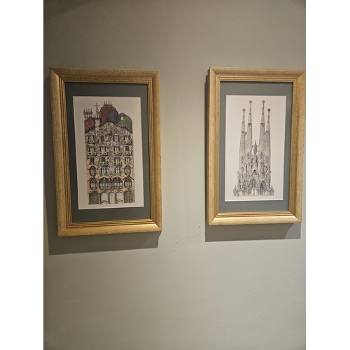 55 - Two Well Framed coloured Prints, One of Suhagrat Somalia and the other is Gaudi's Sagrada Familia in... 