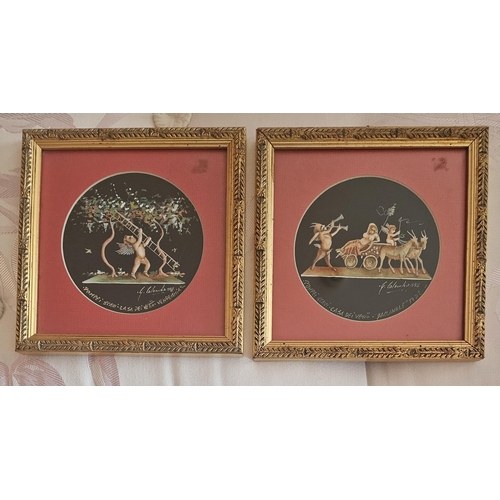 579 - Two Italian Watercolours of Pompei by G Colombo signed LR dated 1998 in good Gilt Frames. H 20 x W 2... 