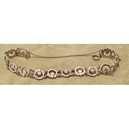 463 - A 9ct Gold Claddagh Bracelet stamped 9ct. 10 grams approx.