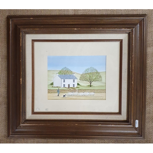 593 - A 20th Century Watercolour by MS Whitfield along with a Cecil Aldin coloured Print 'The Bluemarket R... 