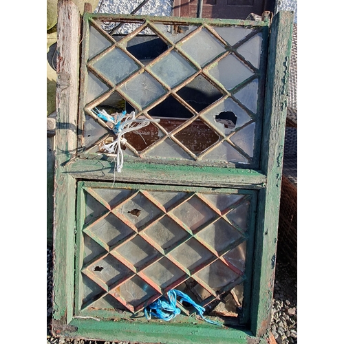 1063 - Three 19th Century leaded glass Windows. AF. H 42 x W 52  cm approx.