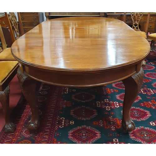 1090 - An early 20th Century Mahogany Dining Suite consisting of a D end dining Table and eight Chippendale... 