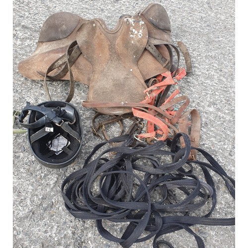 1096 - A pair of 19th Century Hames along with a very very large selection of horse tack.