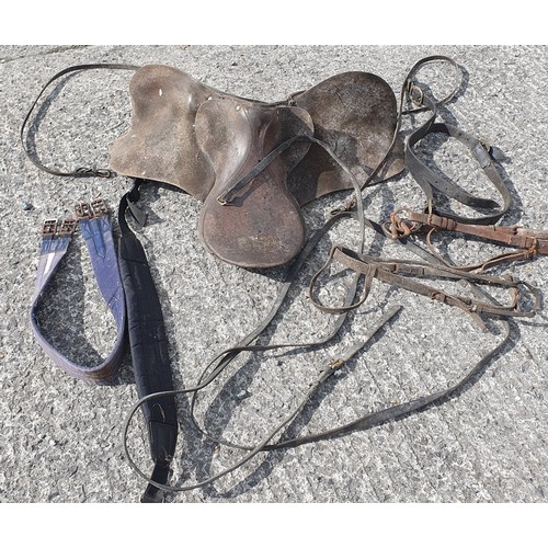 1096 - A pair of 19th Century Hames along with a very very large selection of horse tack.