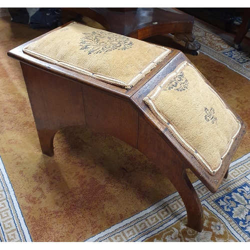 481 - An unusual 19th Century Oak Shoe Stand with upholstered top along with an Edwardian chair.
57 x 26 x... 