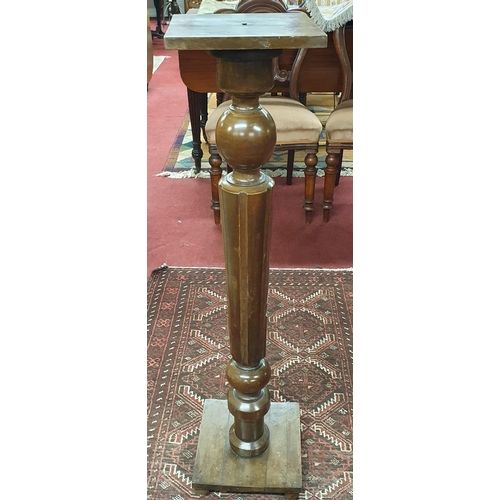 260A - A Brass Plant Stand with Onyx Marble top along with an Timber Plant Stand. 
Tallest height 100 cm ap... 