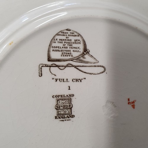 500A - A Copeland Spode ''Full Cry, The Huntsman and The Last Draw'' part Dinner Service.
AF. Over 100 piec... 