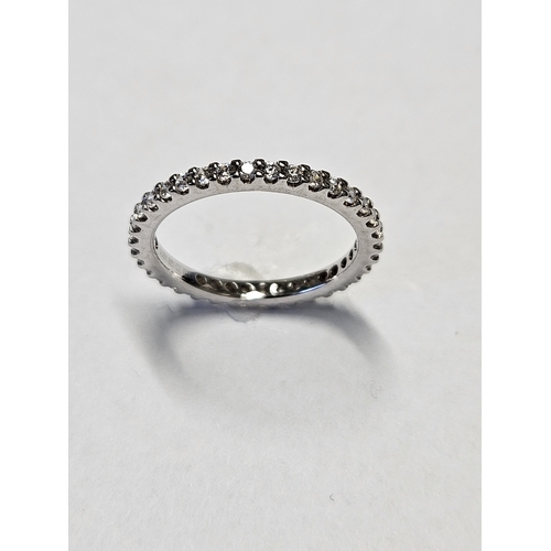 417 - A Silver and Cubic Zirconia Ring, size J1/2.