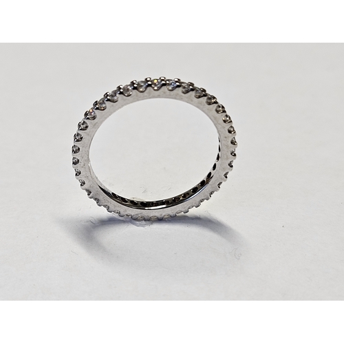 417 - A Silver and Cubic Zirconia Ring, size J1/2.