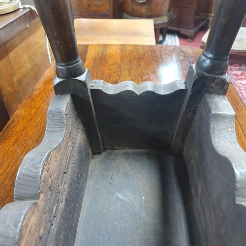 530 - An early 19th possibly 18th Century Oak Stool. H 50 x W 50 x D 27 cm approx.