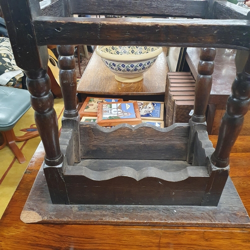 530 - An early 19th possibly 18th Century Oak Stool. H 50 x W 50 x D 27 cm approx.