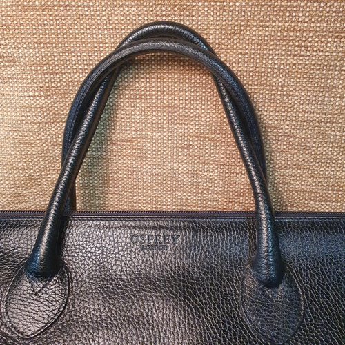 146 - An Osprey Ladies Hand Bag by Graeme Ellisdon . Black Leather with dust bag. Pre-owned excellent cond... 