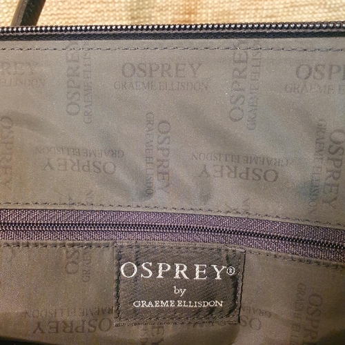 146 - An Osprey Ladies Hand Bag by Graeme Ellisdon . Black Leather with dust bag. Pre-owned excellent cond... 