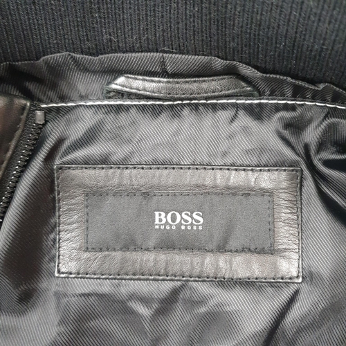 148 - A Hugo Boss Men's Jacket. Soft Black Leather, size 48. Pre-owned, excellent condition, Retails at €5... 