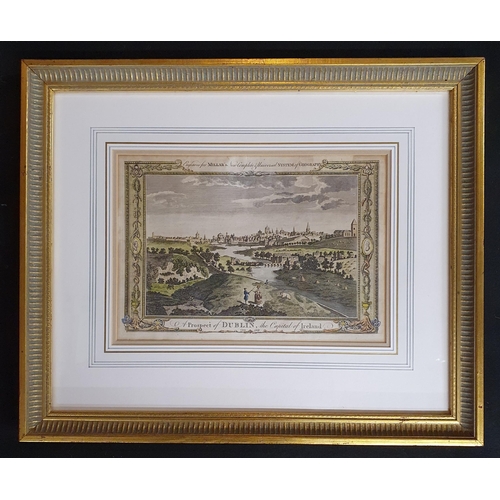 228 - A 19th Century possibly earlier hand coloured Engraving of Dublin the depiction is 