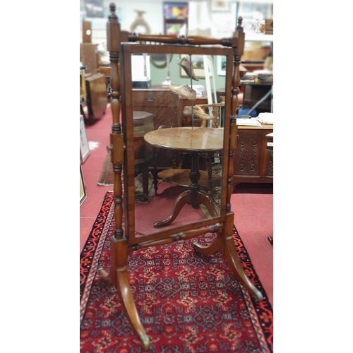 270 - A good early 19th Century Mahogany Cheval Mirror of neat proportions.
H 135 x W 65 cm approx.