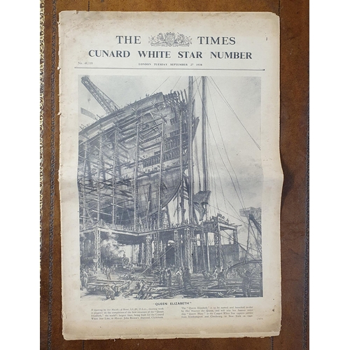 295 - A quantity of Vintage Newspapers reporting about the Cunard Line and Royalty etc.