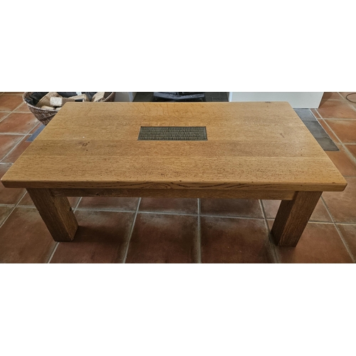 371 - A good Oak rectangular Coffee Table by Bevel Furniture, Wexford.
H 46 x W 122 x D 60 cm approx.