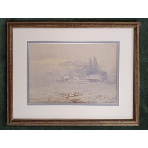 968 - Herbert Neville, C1935 an early 20th Century Watercolour of a winter scene 'March evening'. Signed L... 