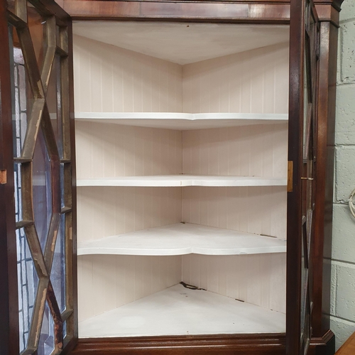 1000 - A 19th Century Mahogany Corner Cabinet with painted interior. W 105 x H 215 cm approx.