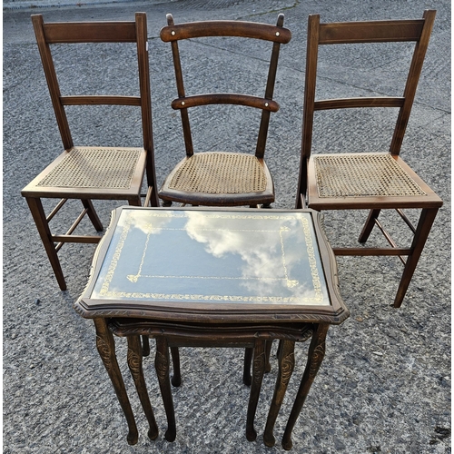 1003 - A good selection of Edwardian bedroom Chairs along with a nest of three Tables.