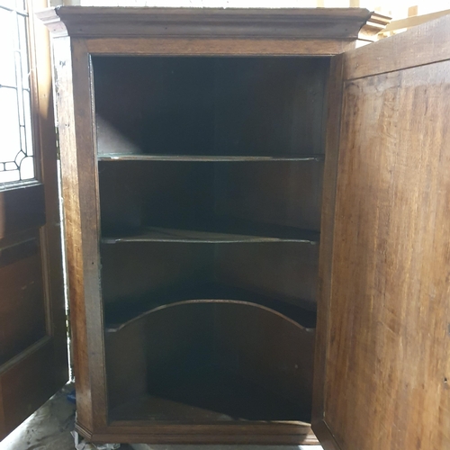 1016 - A 19th Century Oak wall mounted corner cupboard.