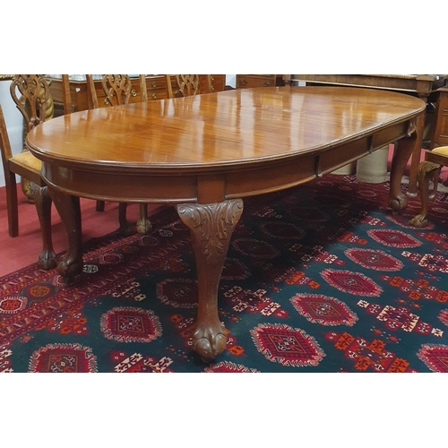 1090 - An early 20th Century Mahogany Dining Suite consisting of a D end dining Table and eight Chippendale... 