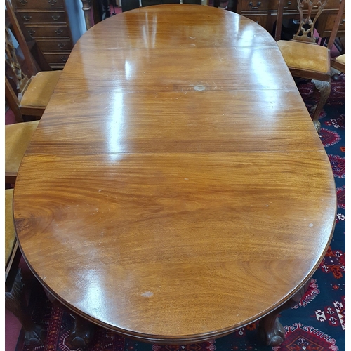 1090 - An early 20th Century Mahogany Dining Suite consisting of a D end dining Table and eight Chippendale... 