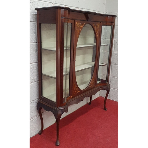 2 - An Edwardian Mahogany and Inlaid Display Cabinet of good quality with double bow front.
W 120 x D 36... 