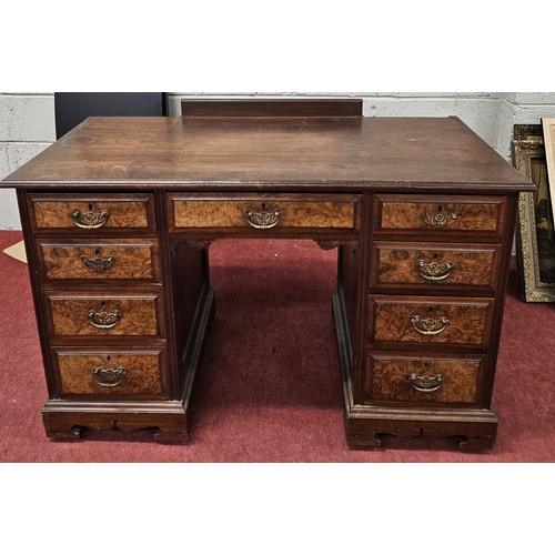 1102A - A 19th Century Walnut and burr Walnut dressing Table base.