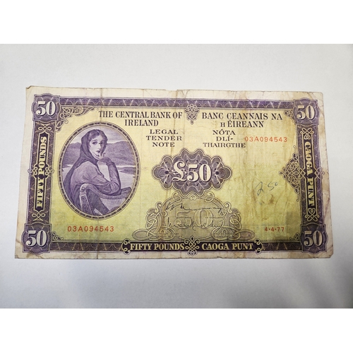 282 - A 1977 £50 Note serial number 03A094543.
The Central Bank of Ireland Lady Lavery Note.