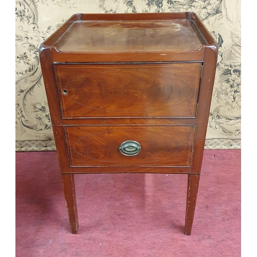 548 - A 19th Century Mahogany and inlaid Side tray top side Table with Commode base and gallery top.
48 x ... 