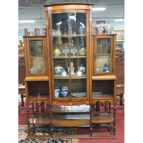 645 - Of Superb quality. An Edwardian Mahogany and Inlaid Display Cabinet with bow front. 126 x 36 x H 176... 