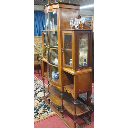 645 - Of Superb quality. An Edwardian Mahogany and Inlaid Display Cabinet with bow front. 126 x 36 x H 176... 