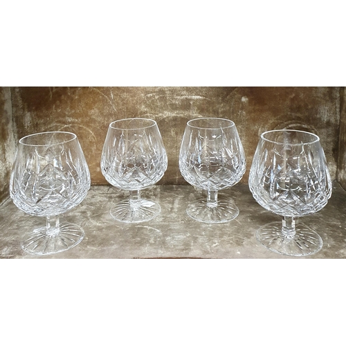 653 - A lovely set of four heavy Waterford Crystal brandy balloons.